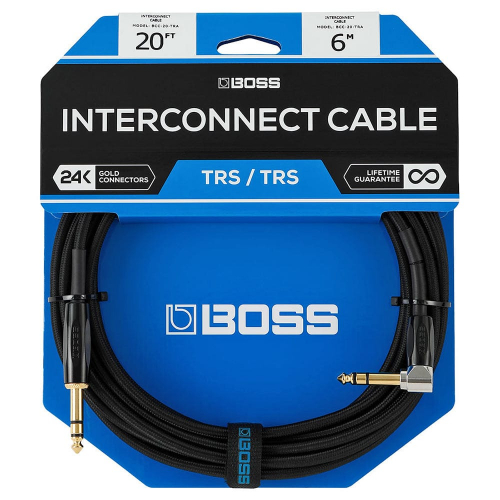 BOSS BCC-20-TRA Interconnect Cable Stereo Straight-Angle 4.5m