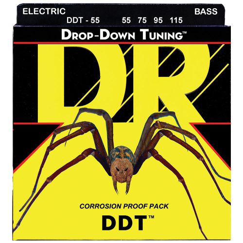 DR Strings Drop-Down Tuning DDT-55 (55-115) Electric Bass String Set