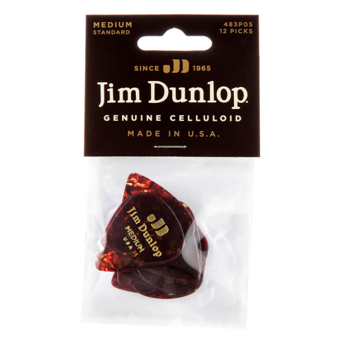 Dunlop Celluloid Medium Shell Plektra 12-Pack