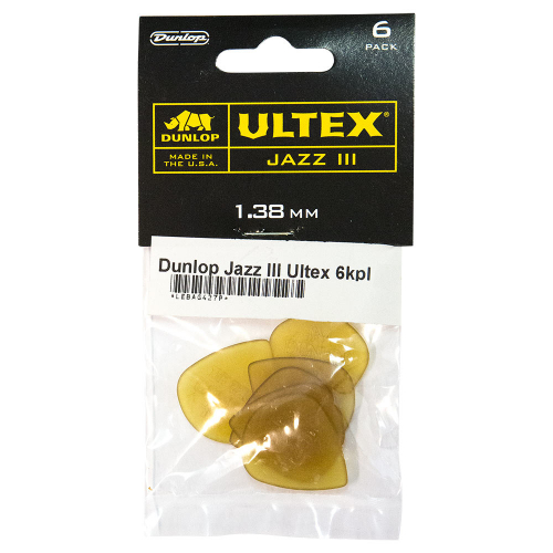 Dunlop Ultex Jazz III Plektra 6-Pack