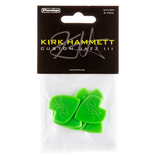 Dunlop Jazz III Kirk Hammett Green Pick 6-Pack