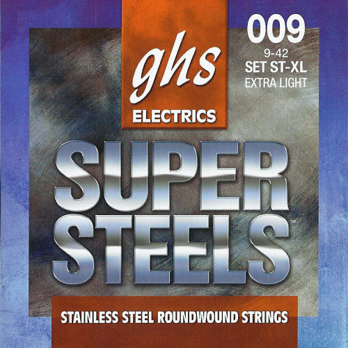 GHS Super Steels STXL Extra Light 9-42 Electric Guitar String Set