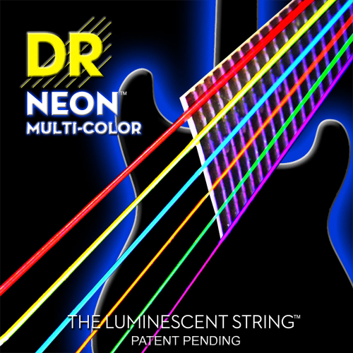 DR Strings K3 Neon Multi-Color NMCE-10 (10-46) Electric Guitar String Set